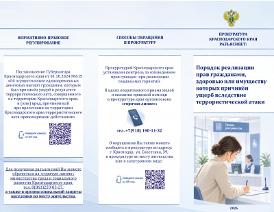 Порядок реализации прав граждан, здоровью или имуществу которых причинён вред в результате террористического акта